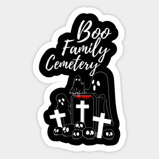 Boo Family Cemetery - Family Ghosts Design - Halloween Dark Version Sticker